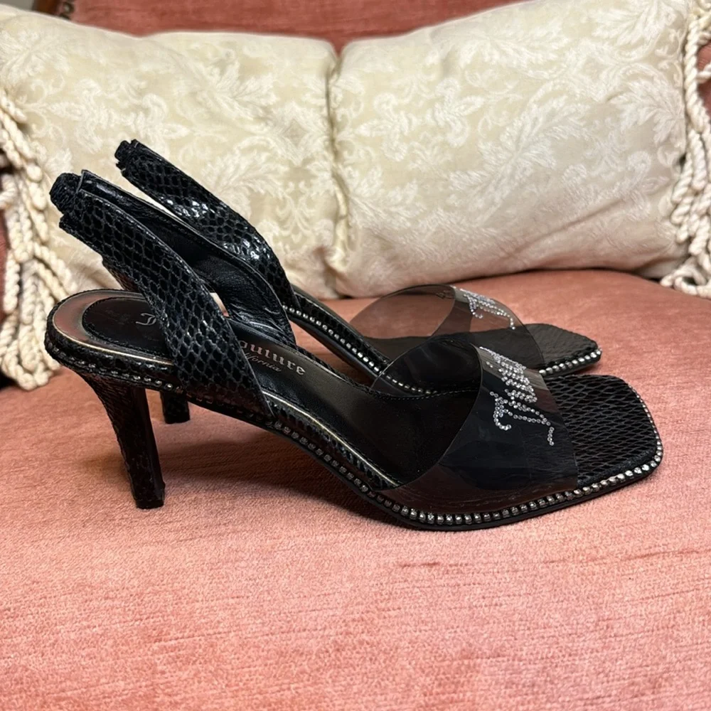 Juicy Couture Greysi Black Slingback heels Featuring with Rhinestones, size 8 - Picture 6 of 8